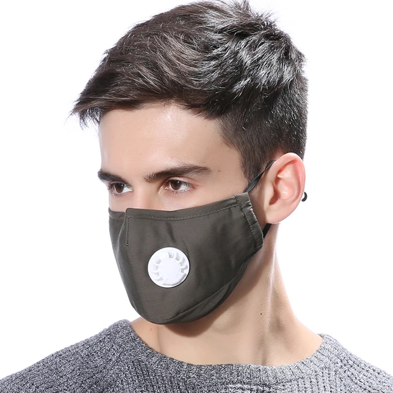 Winter Activated Cotton Mask Carbon Anti Dust Cycling Cotton Face Mask w/ Breathing Valve Practical Outdoor tools
