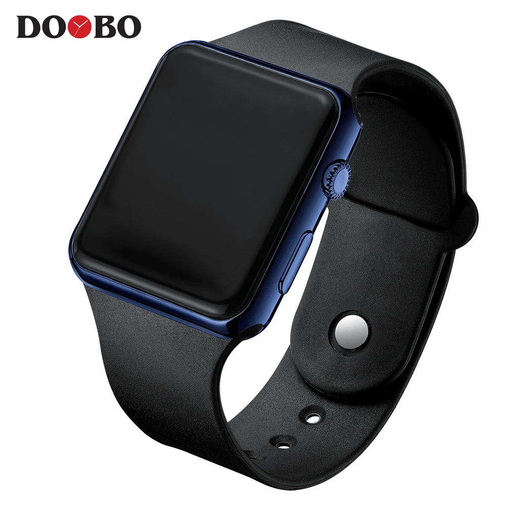 Горячая Распродажа, спортивные цифровые часы для мужчин и женщин, светодиодный, электронные часы для мужчин и женщин, часы с силиконовым ремешком, цифровые часы - Цвет: Black DeepBlue