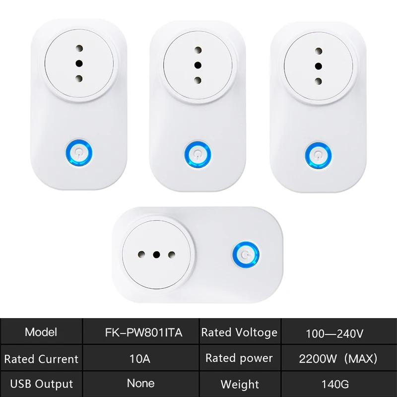 FrankEver умная вилка 10A 16A Италия Чили Wifi розетка Голосовое управление работает с Google Home Alexa IFTTT Tuya Smart life APP - Цвет: 10A-4PCS