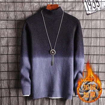 

Long Sleeve Gradual Pink Blue Grey Black Red Men Sweater O-Neck Pullovers Fleece Casual New Fashion Mens Sweaters