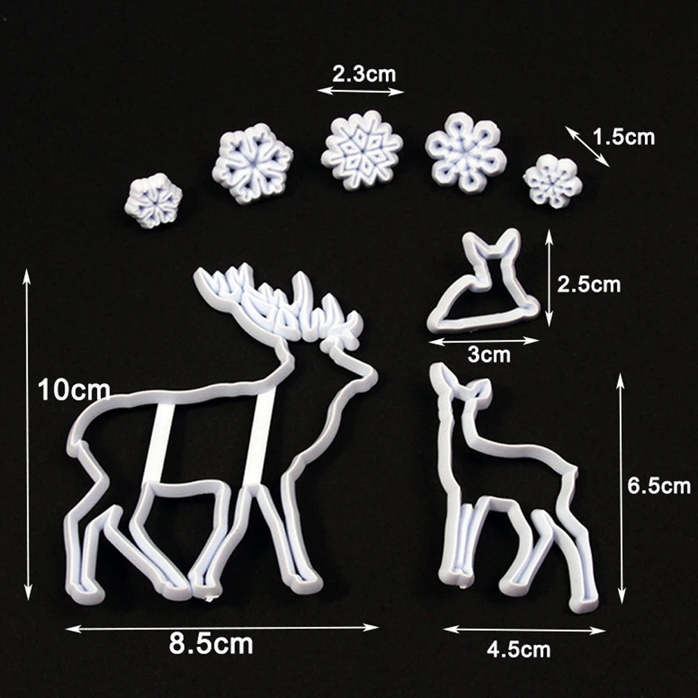 1 Набор Рождественского торта штамповка печатная форма Лось снежинки Санта Клаус Печенье Торт помадка для бисквита украшения выпечки инструменты плесень