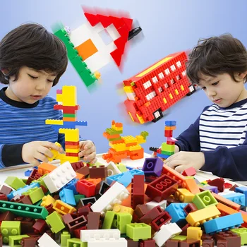 

500-1000pcs/set Kids DIY Building Blocks Creative Bricks Construction Bulk Model Block Compatible All Brands Legoes Children Toy