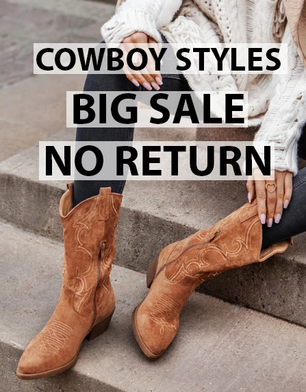 Flat Platform Cowboy Boots Women Shoes 
