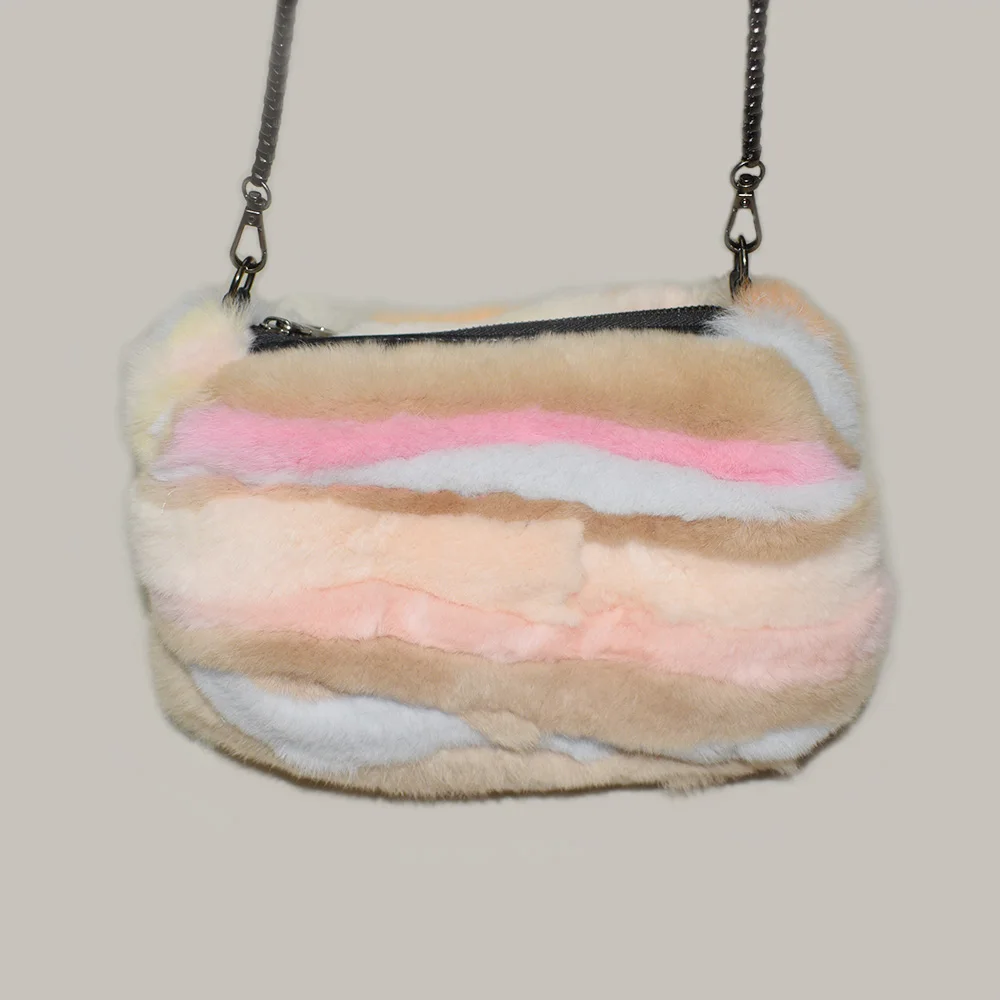 Натуральная меховая Сумочка Handmuff грелка для рук со съемной цепочкой натуральный мех кролика рекс Лоскутные перчатки из натурального меха кролика