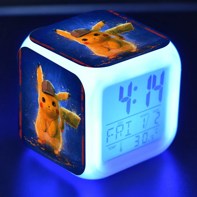 18 Цифровой Детский будильник Led reloj despertador мультфильм детективные игрушки Пикачу красочные светящиеся wekker настольные часы Пробуждение свет - Цвет: 18