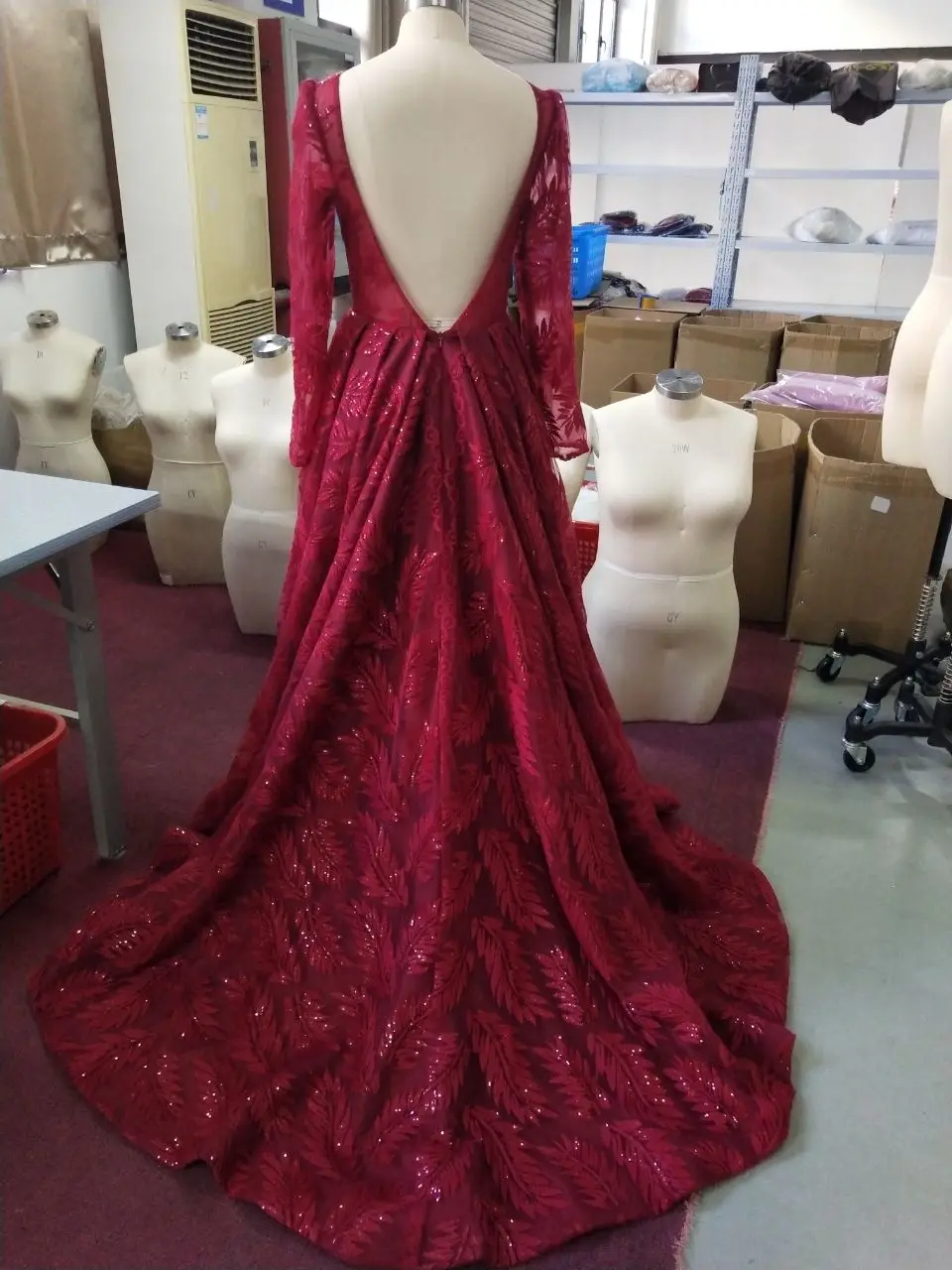 Бордовые Длинные вечерние платья с вырезом лодочкой на молнии Vestido Вечерние платья Abendkleider платья Robe De Soiree Longue