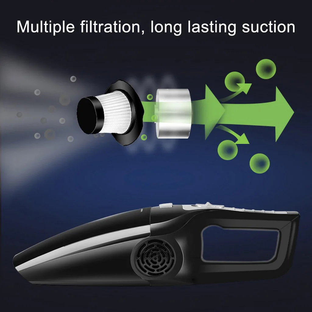 Car Vacuum Cleaner with LED Light, DC12-Volt Wet/Dry Portable Handheld Auto Vacuum Cleaner for Car, 5 Meters Cord