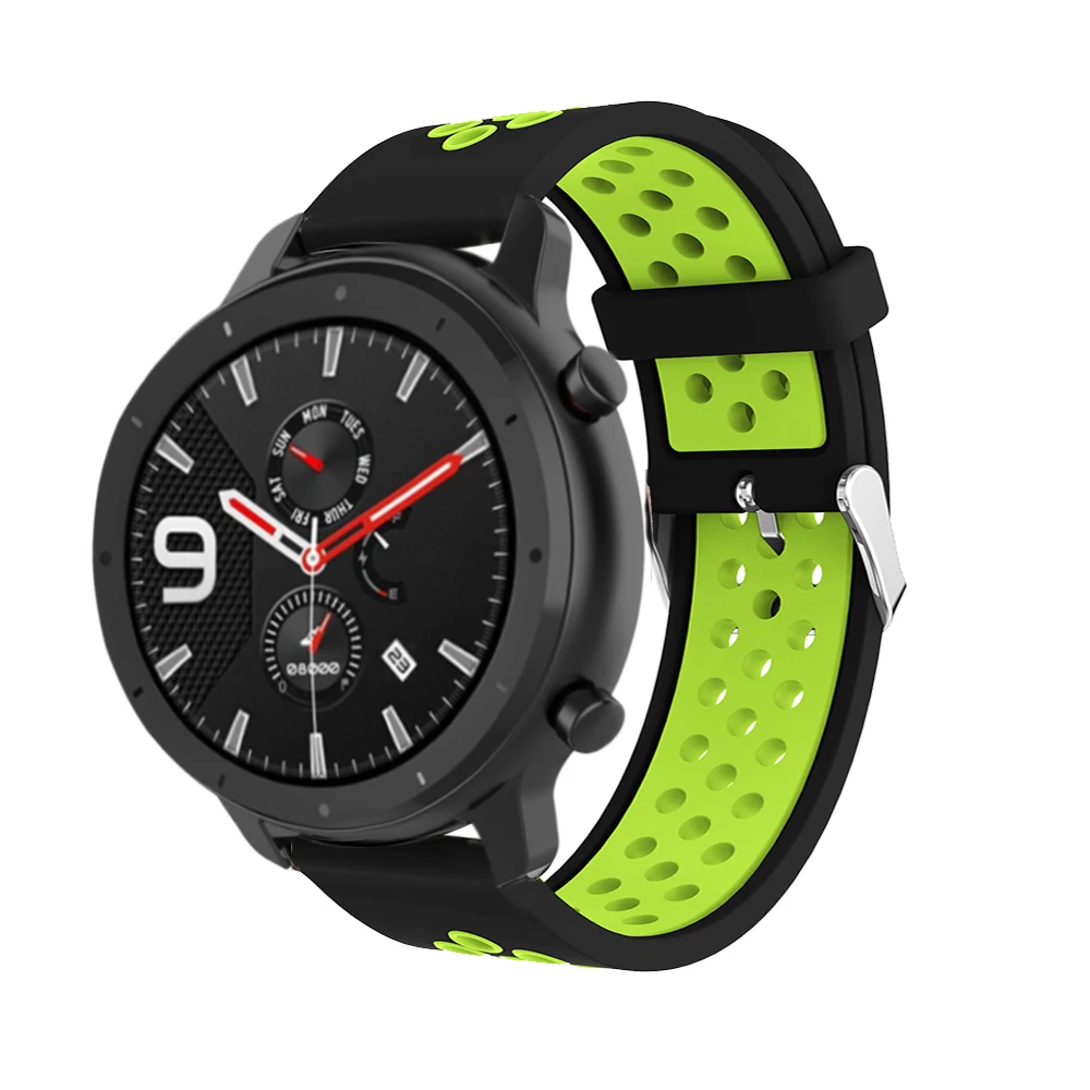 22 мм силиконовый браслет ремешок для Xiaomi Huami Amazfit GTR 47 мм сменный ремешок для samsung Galaxy Watch 46 мм