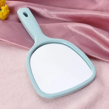 

1pc Double Side Handheld Mirror Cosmetic Mirror Back 2X and 3X Magnification Round Mirror (Blue)