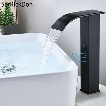 

Fast Shipping Black Bathroom Faucet Electric Automatic Sensor Faucet Touchless Sink Basin Hot And Cold Water Mixer Taps Crane