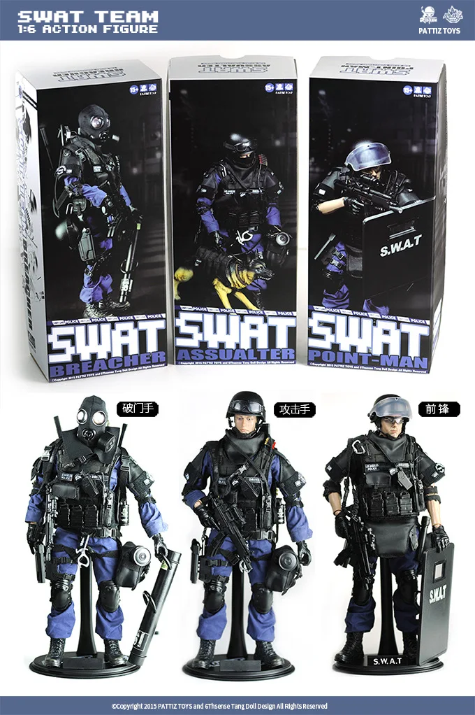Figura de Ação dos Membros do Exército e Militar Soldado da Swat Brinquedo para Meninos na Caixa de Varejo Aúdio 1 - 6 4 Brinquedos e hobbies