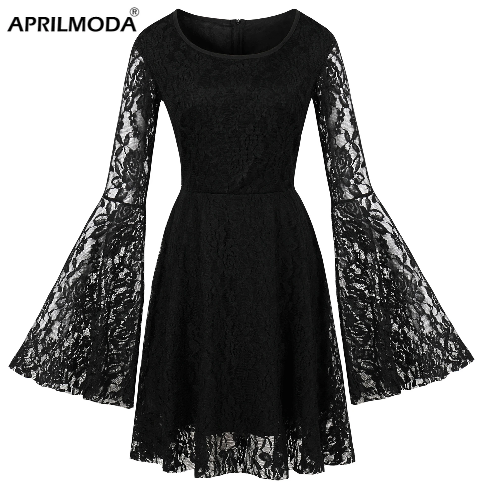 Платье С Кружевными Расклешенными Рукавами Купить