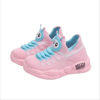 

Children's casual shoes 2020 spring baby socks shoes girls caterpillar wild shoes flying woven soft bottom toddler shoes16-30