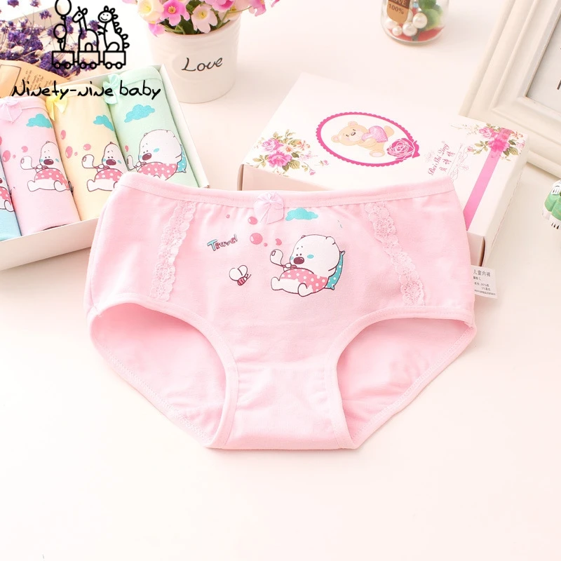 6Pcs/pack Baby Girl Panty Adorable Cartoon Printed Underwear Kids Cotton Comfortable Panties for girls Breathable Underpants