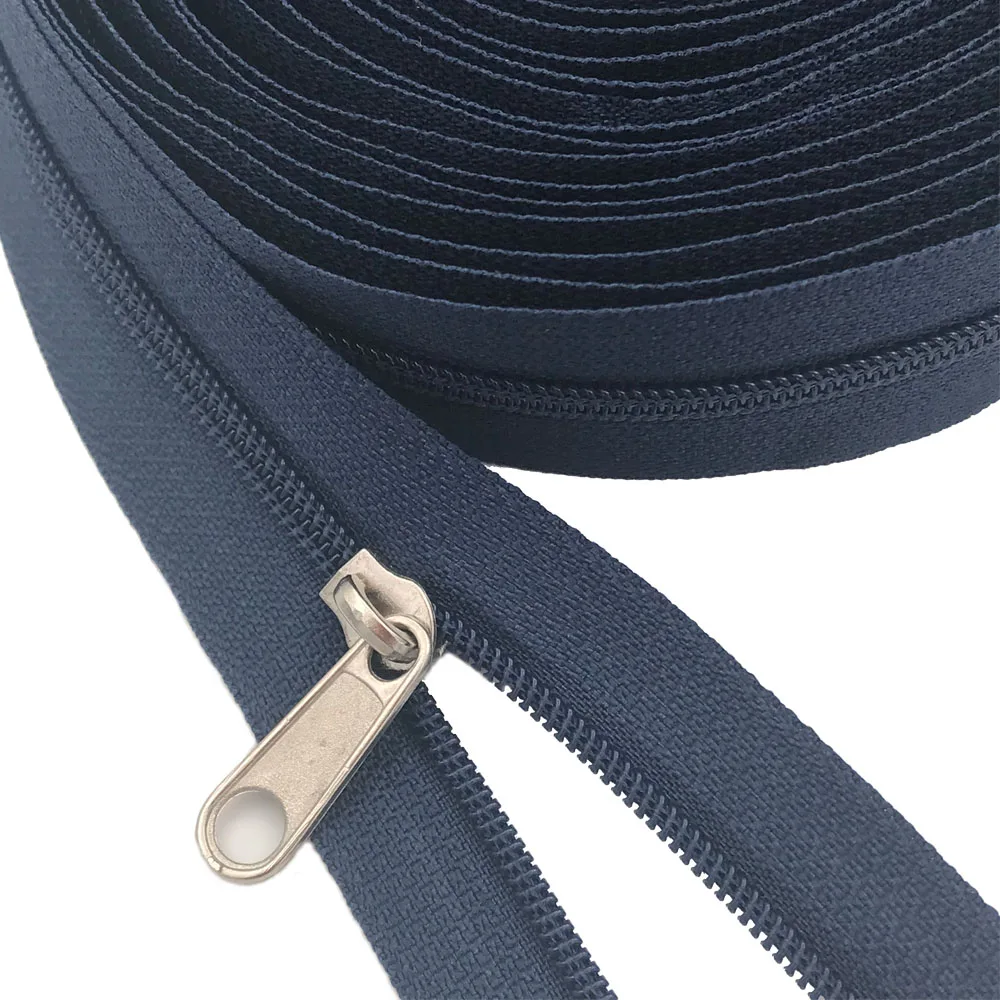 

3# Bulk Nylon Coil Zippers with Zipper Sliders Dark Blue Yard Zippers Wholesale For DIY home Craft Sewing Garment Accessories