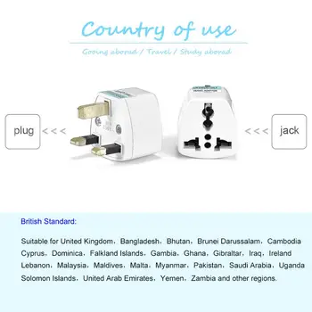 

100pcs EU US AU To UK 3Pin Plug Adapter American European China To British Travel Adapter Ac Electrical Plug Socket