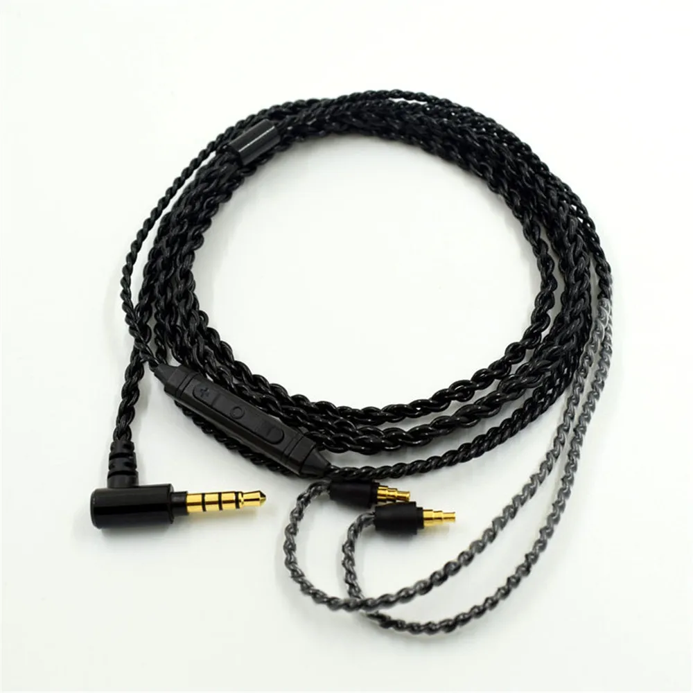 Upgraded Audio Cable with Mic Volume Control For Sennheiser IE40 PRO Headphones Headset Silver Plated Replacement Aux Cable
