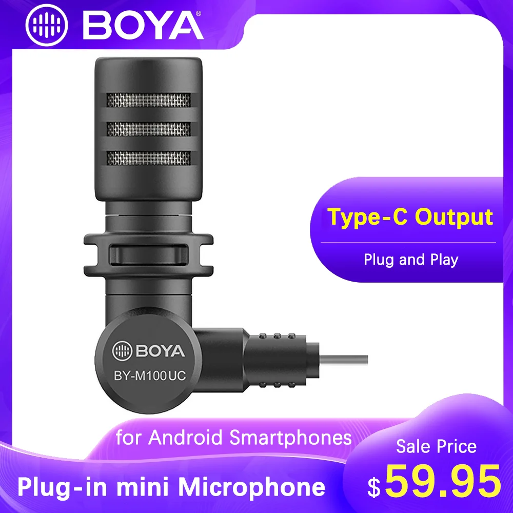 BOYA BY-M100UC всенаправленный микрофон Type-C для Xiaomi HUAWEI OPPO Android SmartphoneLive потоковая