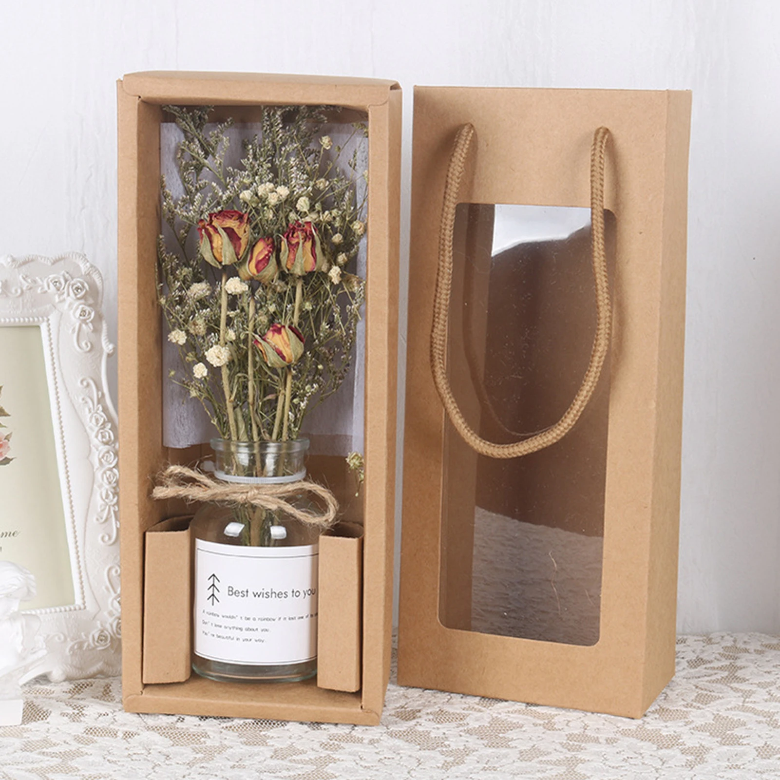 Preserved Flower Glass Bottle Decoration Rose Little Daisy Dried Flowers Gift Box Decoration Mother S Day Gift Teacher S Day Gif Artificial Dried Flowers Aliexpress