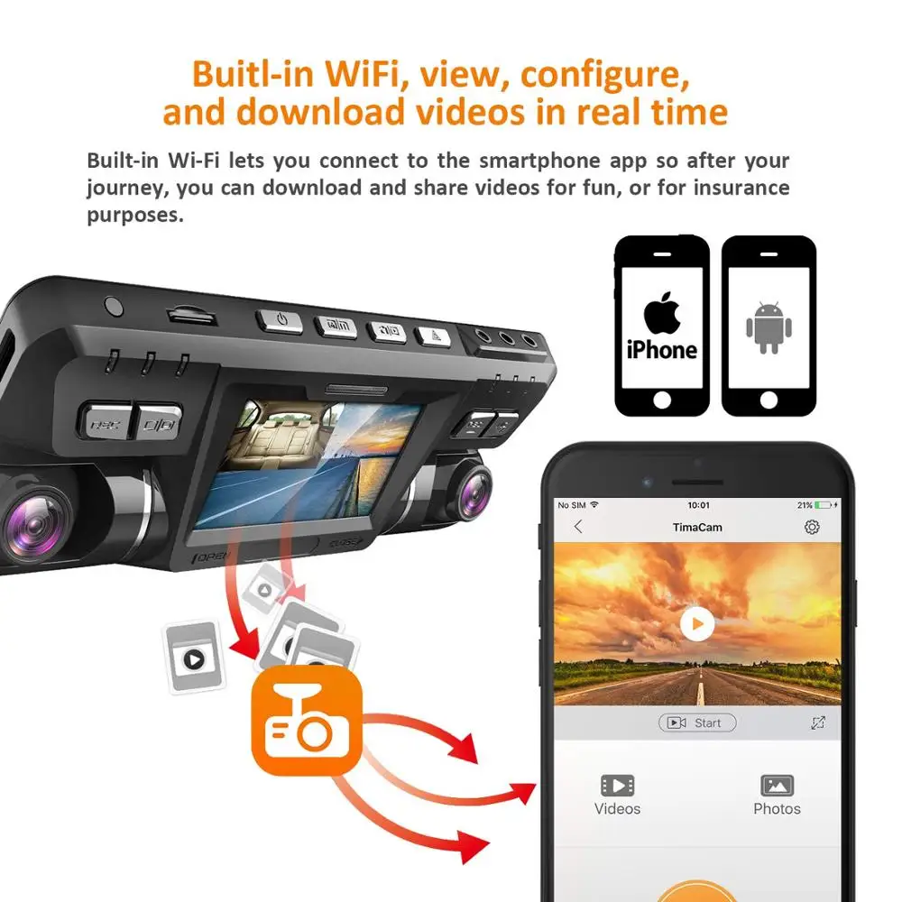 Видеорегистратор B80, Wi-Fi, 4 K, двойная, 1080 P, передняя и внутренняя камера, двойной объектив, видеорегистратор, двойная камера, Wi-Fi, для автомобилей, грузовиков, такси