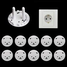 

10pcs Baby Safety EU Plastic Electric Socket Outlet Plug Protection Security Two Phase Safe Child Kids Sockets Lock Cover