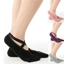 Босоножки с открытым носком женские, не скользящие раздельные Пальцы носки Для Йоги Спортивные пуанты для Для женщин девочек Non-slip пять пальцев носки 30AG22