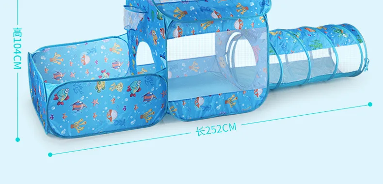 KID'S Tent Indoors And Outdoors Toy Play House Kids Indoor Household Princess House Baby Tunnel Oceans Ball Pool