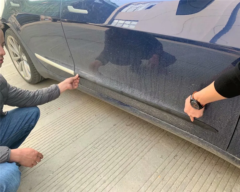 Для Tesla модель 3 углеродное волокно ABS хромированные дверные молдинг аксессуары боковые полосы Накладка