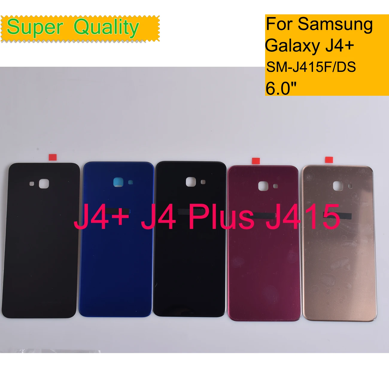 10 шт./лот для Samsung Galaxy J4 + плюс J415 Корпус задняя крышка батарейного отсека чехол