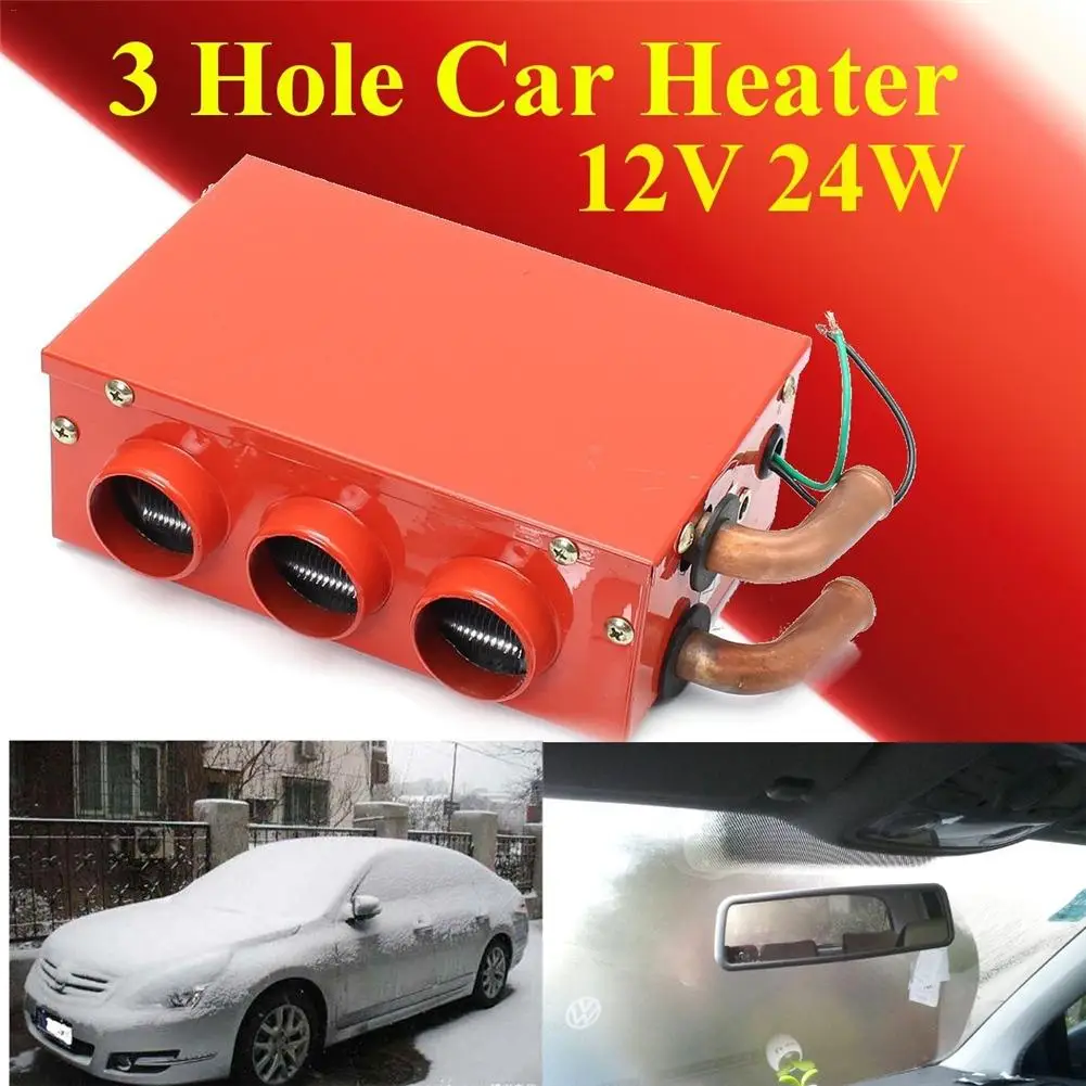 Zhanwang17 Car Heater，12V 24W 3 Hole Portable Car Vehicle Heating Cooling Heater Defroster Demister for Car Truck