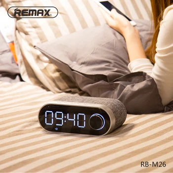 

REMAX Tragbarer bluetooth lautsprecher led-anzeige wecker unterstützt TF AUX FM