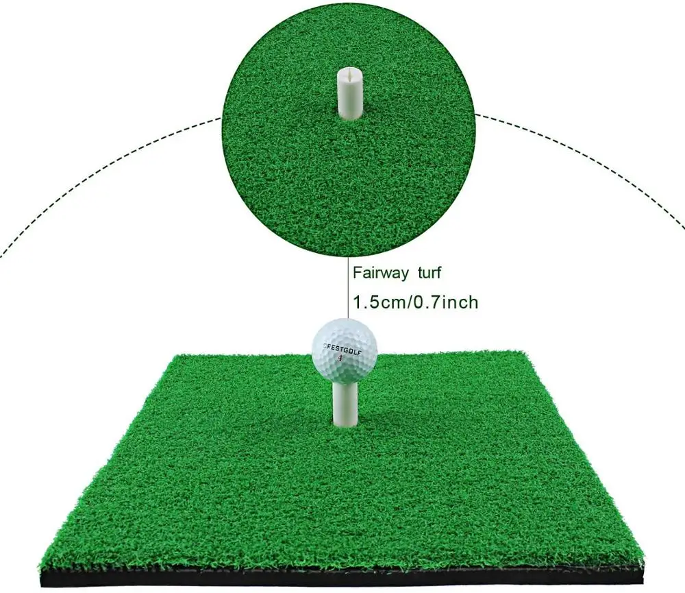 

CRESTGOLF Golf Mat Portable Practice Hitting Mat with Rubber Tee Holder Golf Training Mat Outdoor&Indoor Sports 12 * 12inches