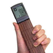 Portátil 6-tone bolso guitarra acord trainer ferramenta prática pode girar acord diagrama de tela guitarra finger trainer para iniciantes