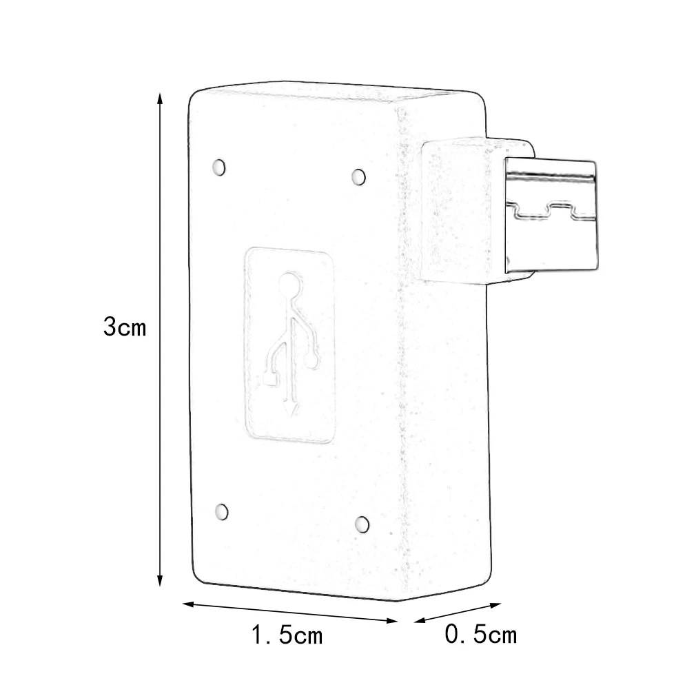 USB папа USB 2,0 Женский угол 90 градусов Поворот адаптер USB штекер революция отличный правый и левый локоть
