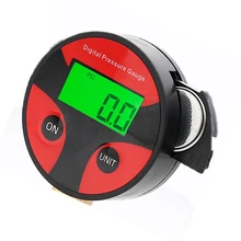 Автомобильный манометр для шин, длина мотоцикла 20 см, ЖК-дисплей, черный+ красный манометр