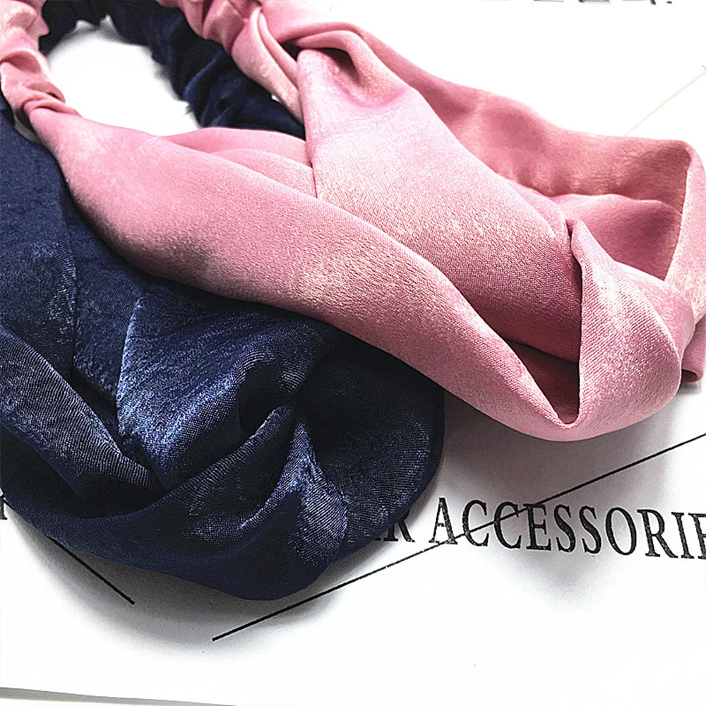 Charming Cross Knot Velvet Headscarf Yoga Head Twist Headband Elastic Turban Hairband Women Sport Beautiful Hair Accessories