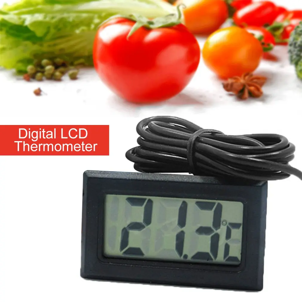 LCD Digital Thermometer Without Battery Freezer Mini Thermometer Indoor Outdoor Electronic Thermometer With Sensor