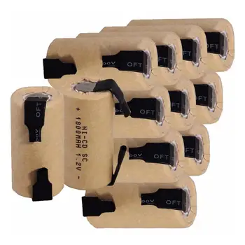 

real capacity ! 12 pieces SC battery 1.2V NICD 1800mah batteries for electric drills power tools COLOR RANDOM