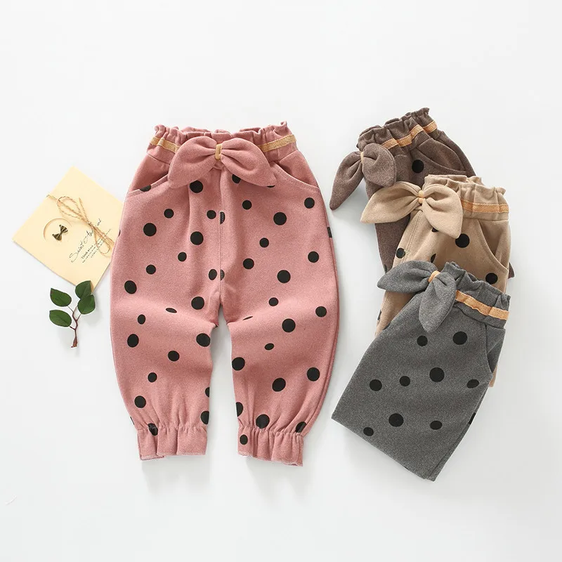 

Children's clothing Trousers Autumn New Girls Lovely polka dot Leisure Harem pants Baby Fashion Pants Toddler Girl Leggings