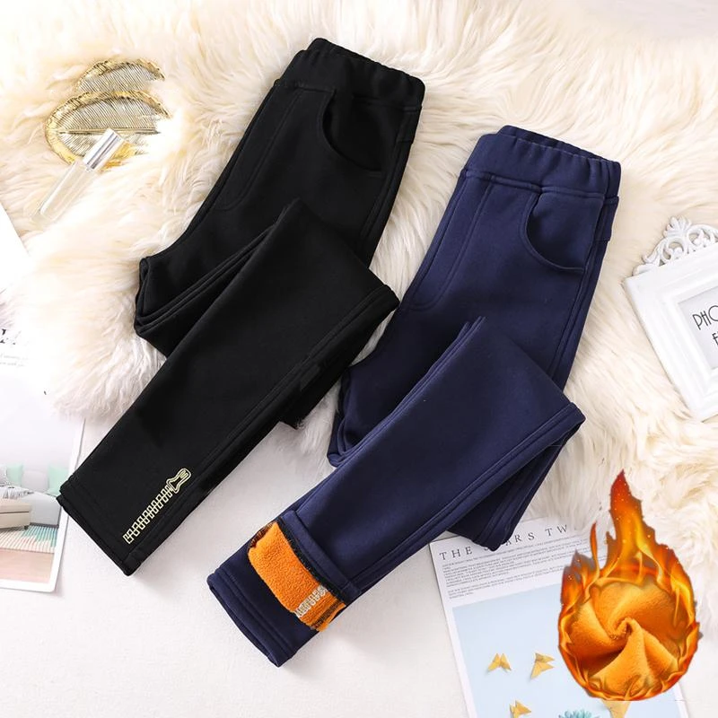 

Pants Women Winter High Waist Plus Size Velvet Thicken Embroidered Elastic Skinny Warm Black Blue Pencil Pants 5xl 6xl