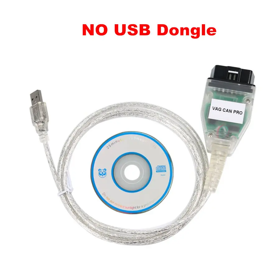 Новинка для VAG CAN PRO V5.5.1 поддерживает CAN BUS K-Line UDS работает для AUDI/VW VCP OBD2 Диагностический кабель с FTDI FT245RL - Цвет: No USB Dongle