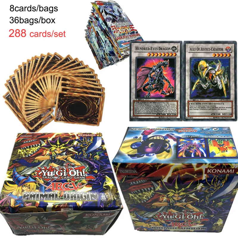 Takara Tomy 288 шт. Yu Gi Oh английские карты настольная игра детские игральные коллекция