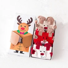 3 пары, рождественские носки, унисекс, женские, Мультяшные, милые, Санта Клаус, рождественские, 3D персонажи, гольфы, снеговик, снежинка, зимние носки