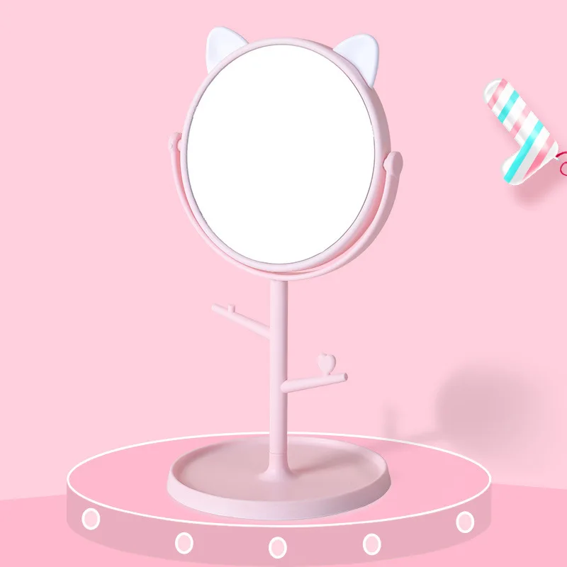 Настольное зеркало, настольное зеркало принцессы, домашнее милое девичье спальное зеркало для студентов с маленьким зеркалом для хранения