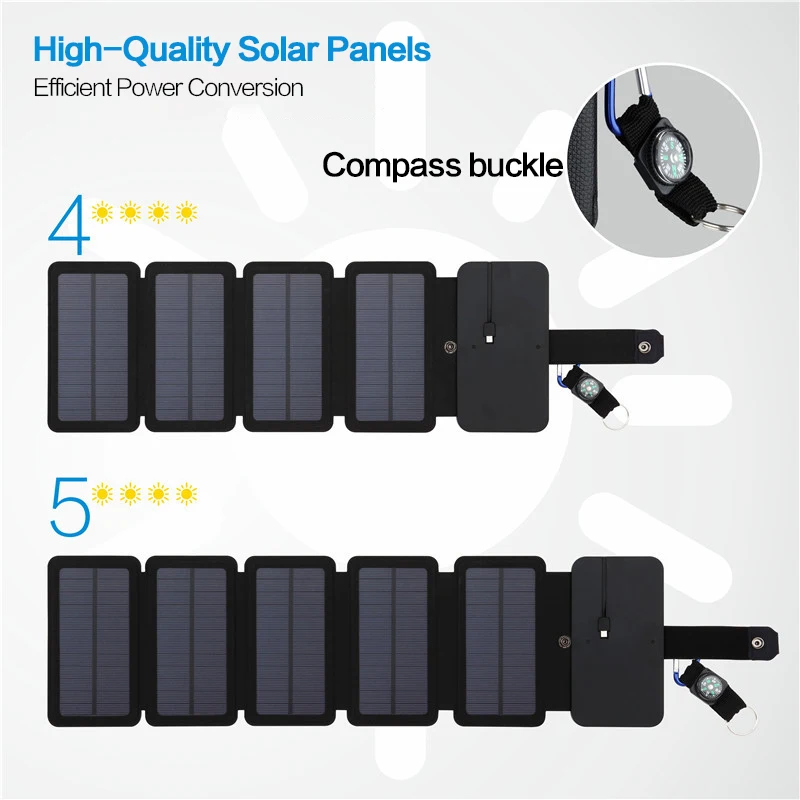 10 w carregador de células solares dobrável