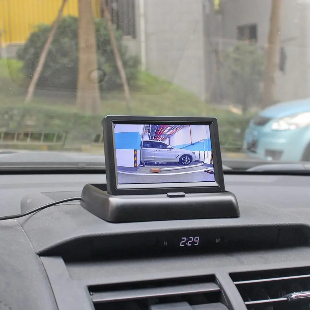 DIYKIT беспроводной 4," складной монитор заднего вида Автомобильный Монитор водонепроницаемый CCD обратный резервный ИК ночного видения автобус грузовик камера