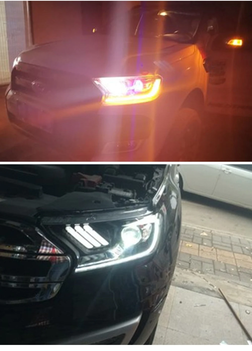 2 шт. для Ford Everest Ranger фары Динамический указатель поворота светодиодный DRL Hid Bi Xenon автомобильные аксессуары
