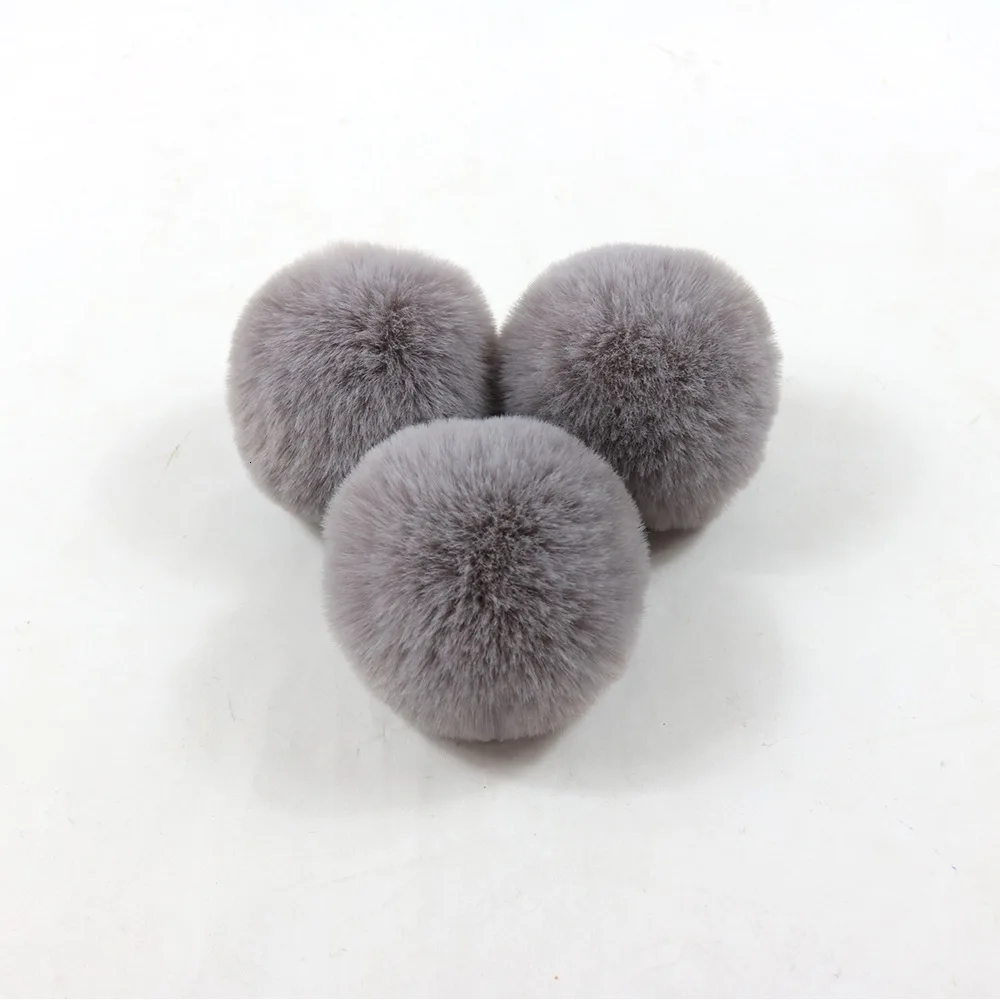 light gray 10 см мех мяч имитация кролика рекс шагге мяч Одежда обувь и шапки Аксессуары Ювелирные изделия Подвески ручная работа аксессуары - Цвет: light gray