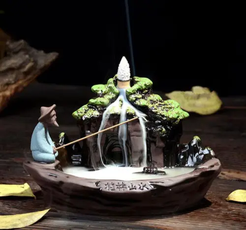 Chinese Ceramic Art Backflow Incense Burner Censer Home Office Furnace Decor Fragrant | Дом и сад
