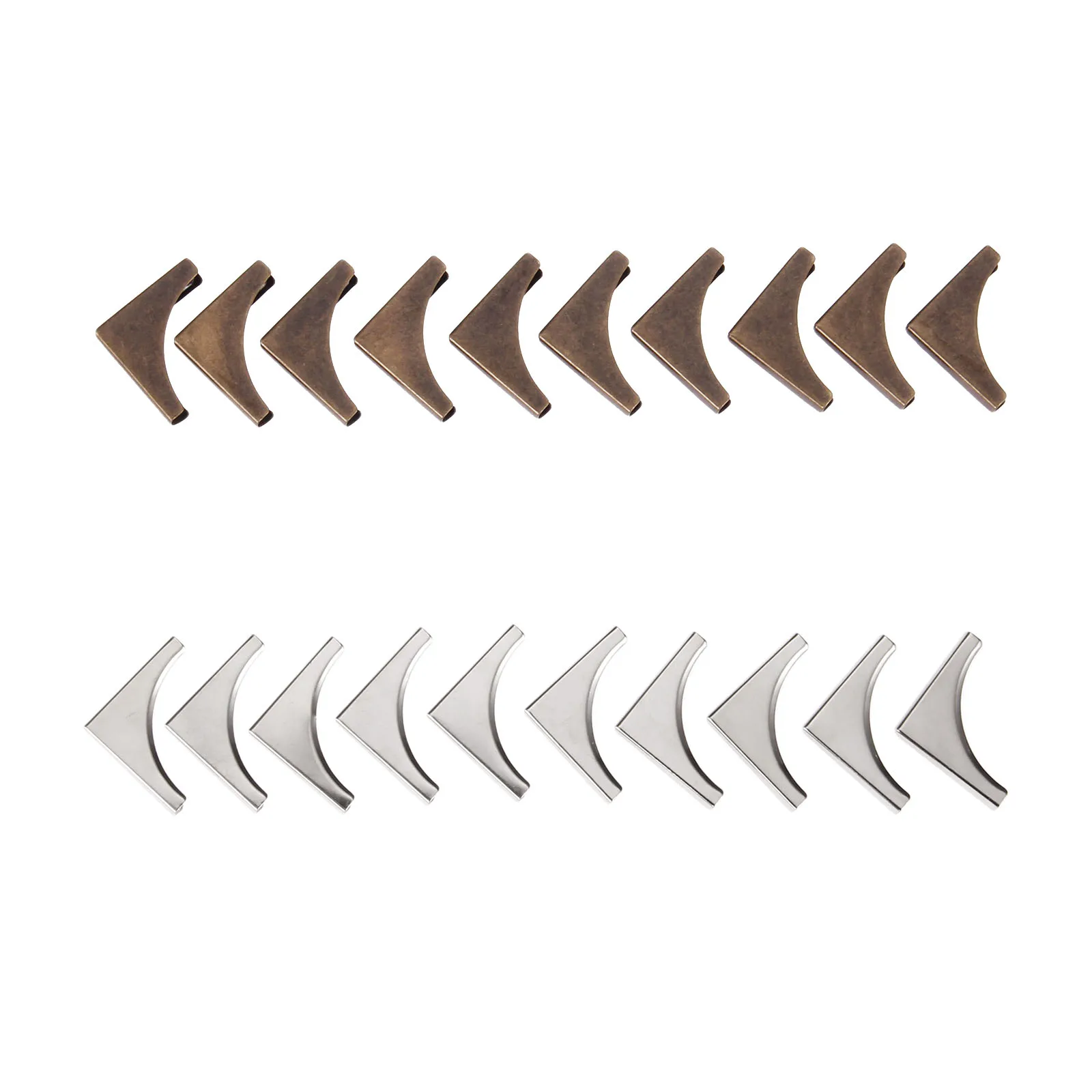 20 Pcs Zinc Alloy Book Scrapbooking Albums Menus Folders Collar Corner Protectors Guard Metal Crafts Decor Antique Bronze/Silver